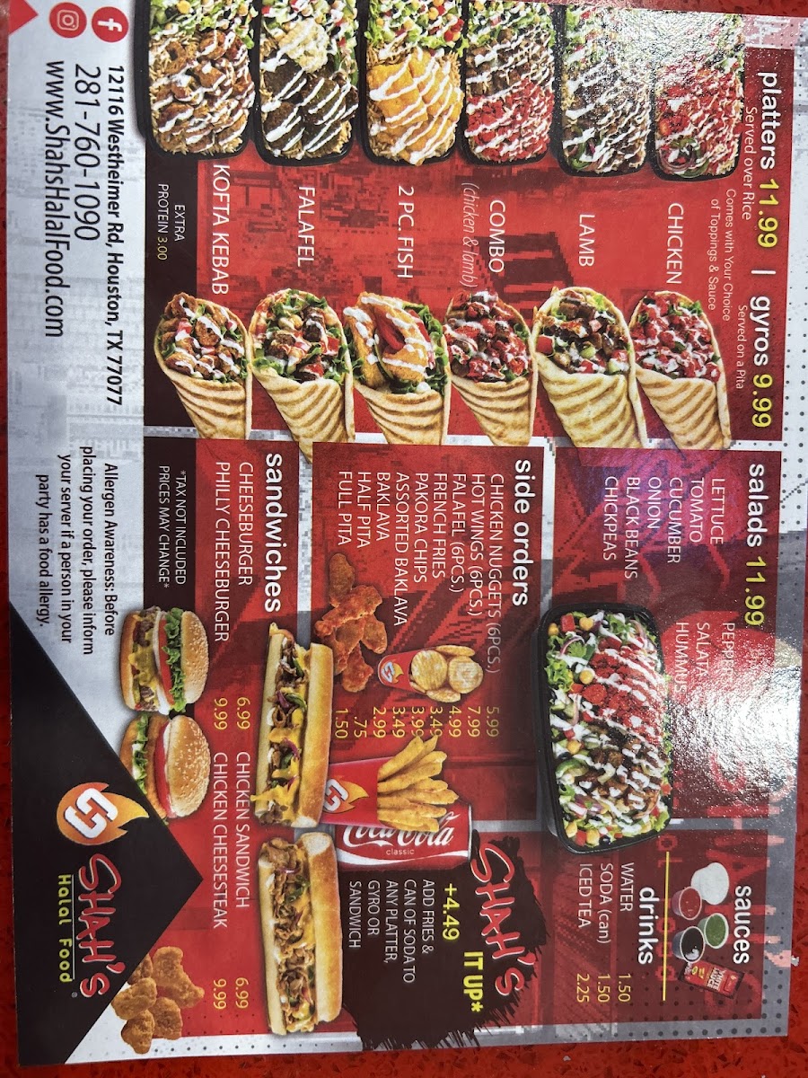 Shah's Halal Food - Houston Photo Menu 4