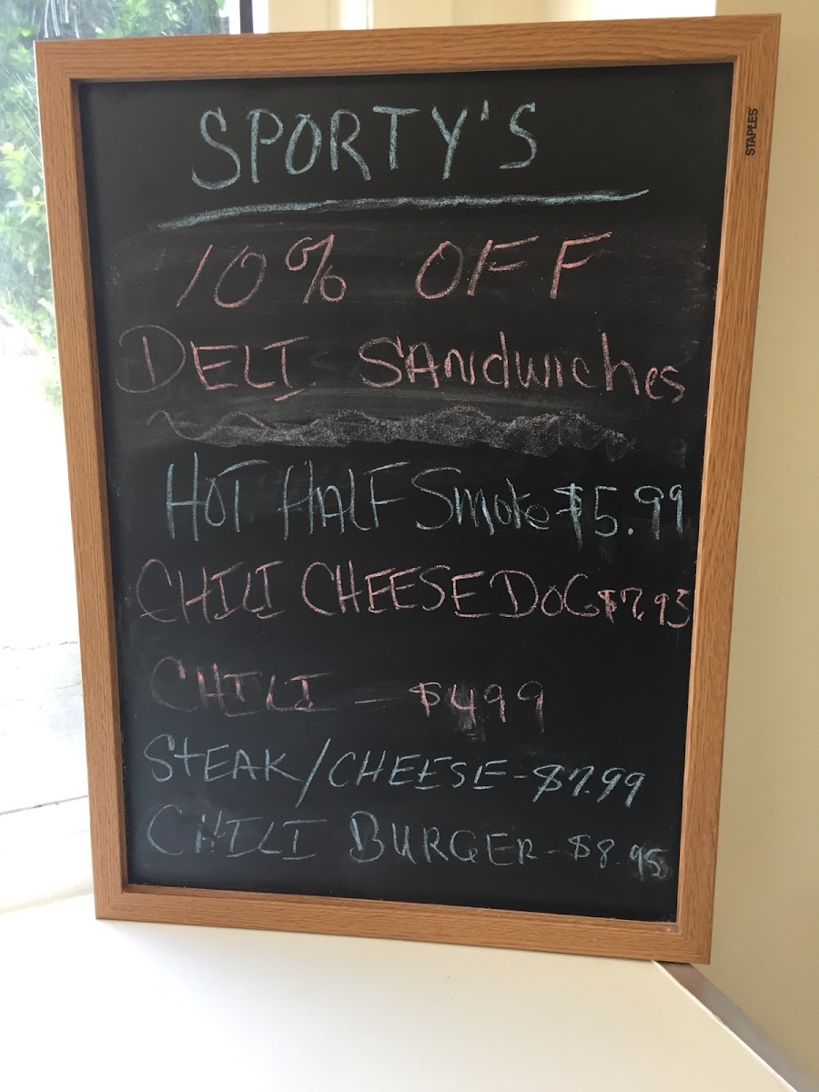 Sporty's Deli Photo Menu 2