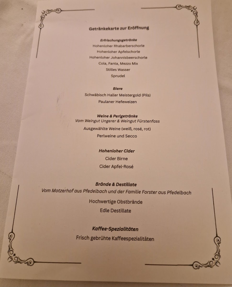 Restaurant SONNE Pfedelbach Photo Menu 4