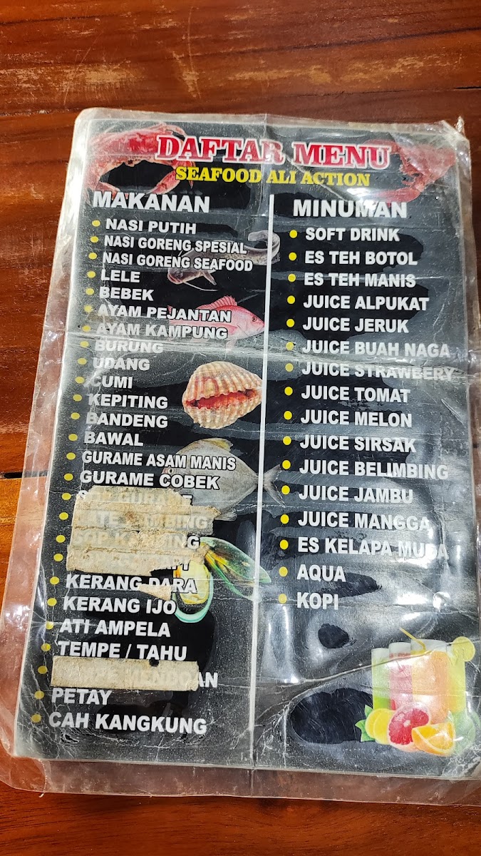 Seafood Ali Action Photo Menu 1