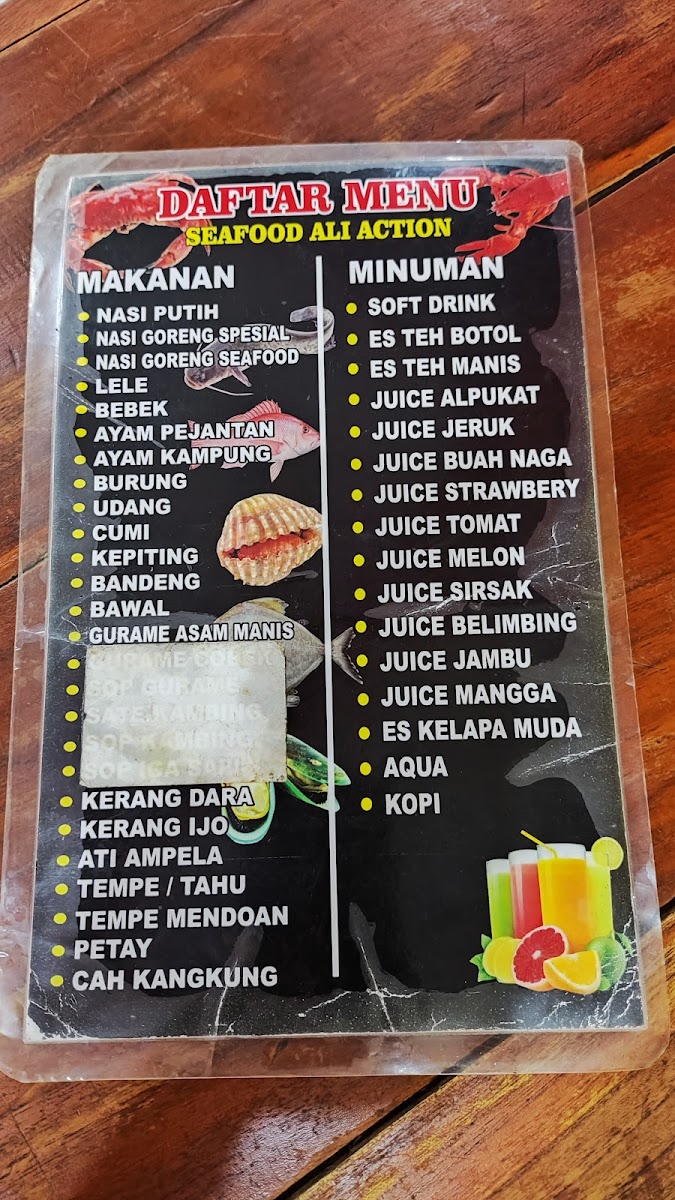 Seafood Ali Action Photo Menu 2