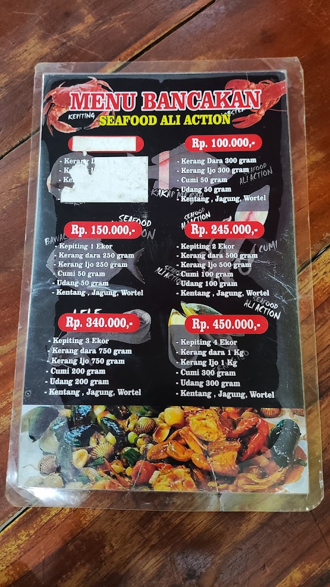 Seafood Ali Action Photo Menu 3