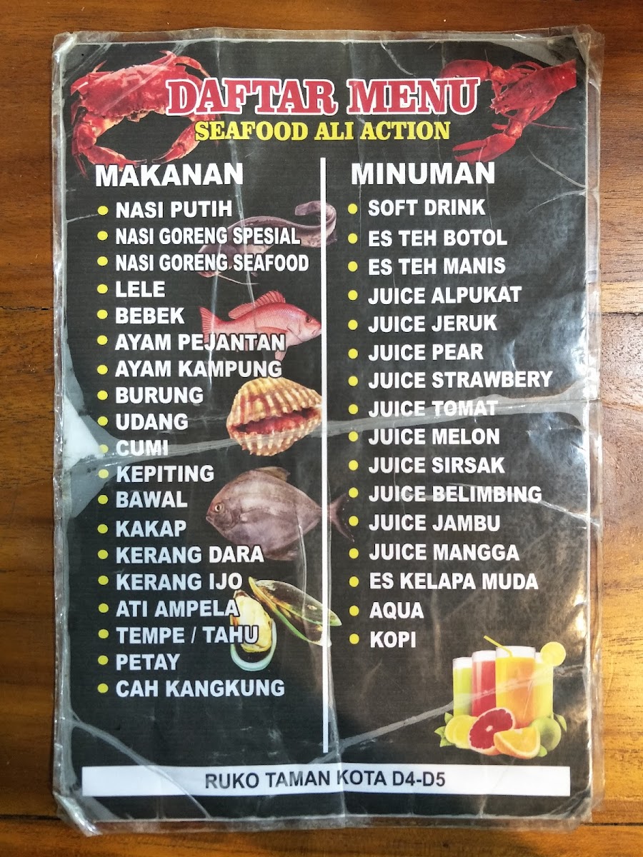Seafood Ali Action Photo Menu 8