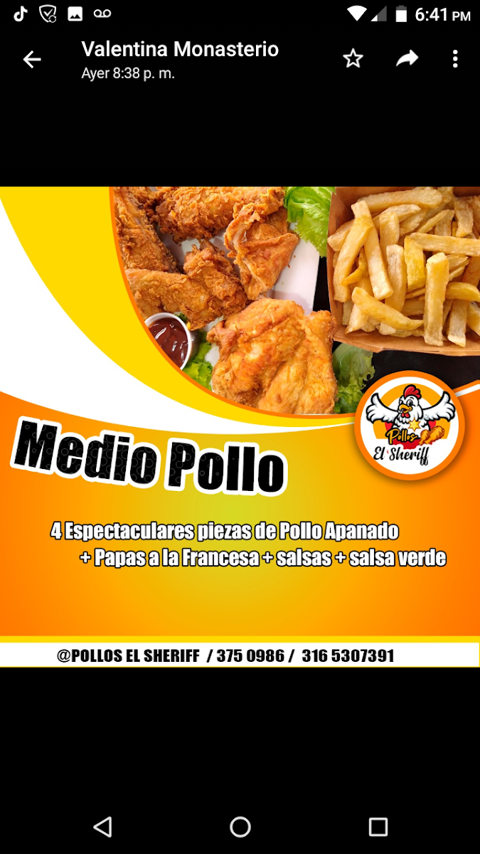 POLLOS EL SHERIFF Photo Menu 6