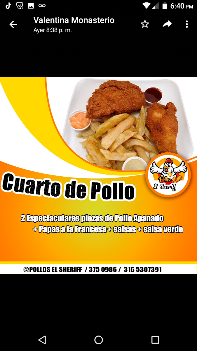 POLLOS EL SHERIFF Photo Menu 7
