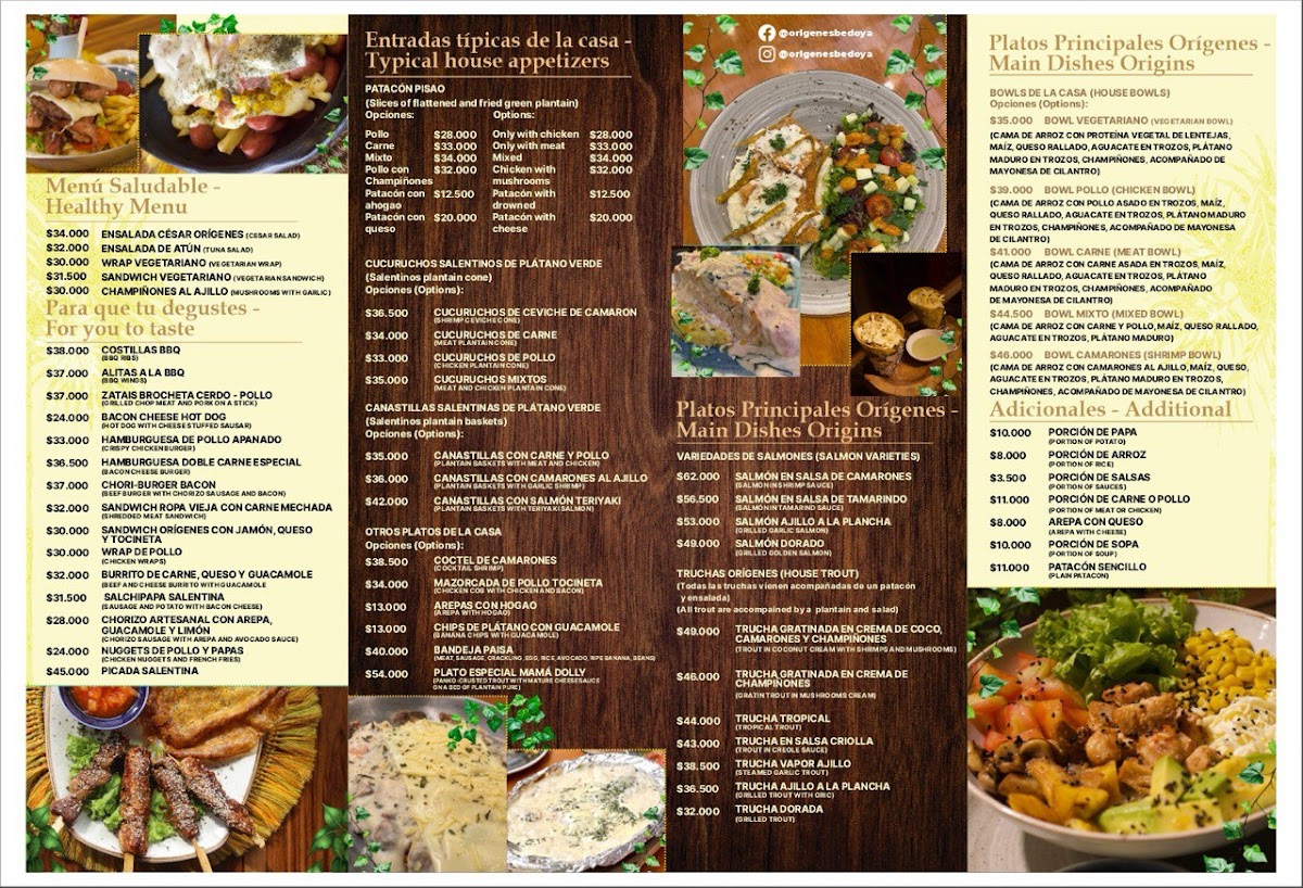 Restaurante / Café Origenes Bedoya Photo Menu 1