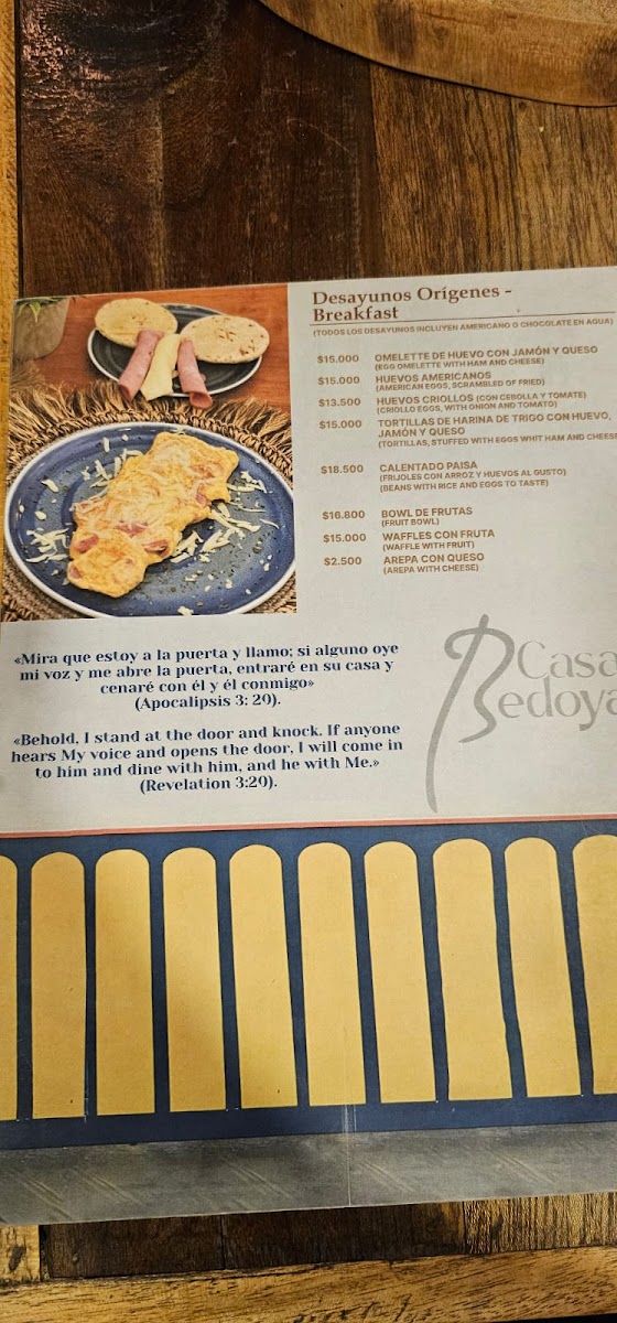 Restaurante / Café Origenes Bedoya Photo Menu 9