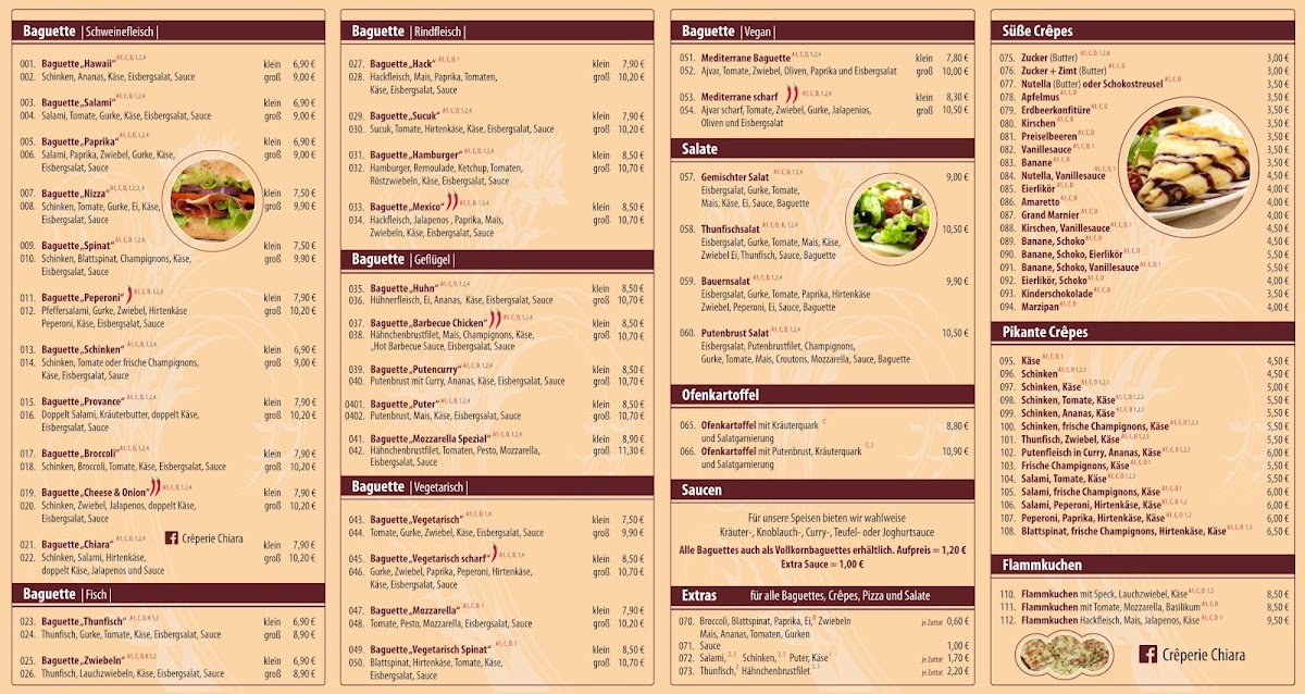 Chiara Creperie Photo Menu 1