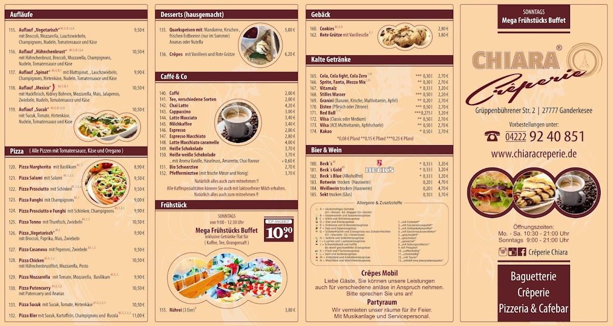 Chiara Creperie Photo Menu 2