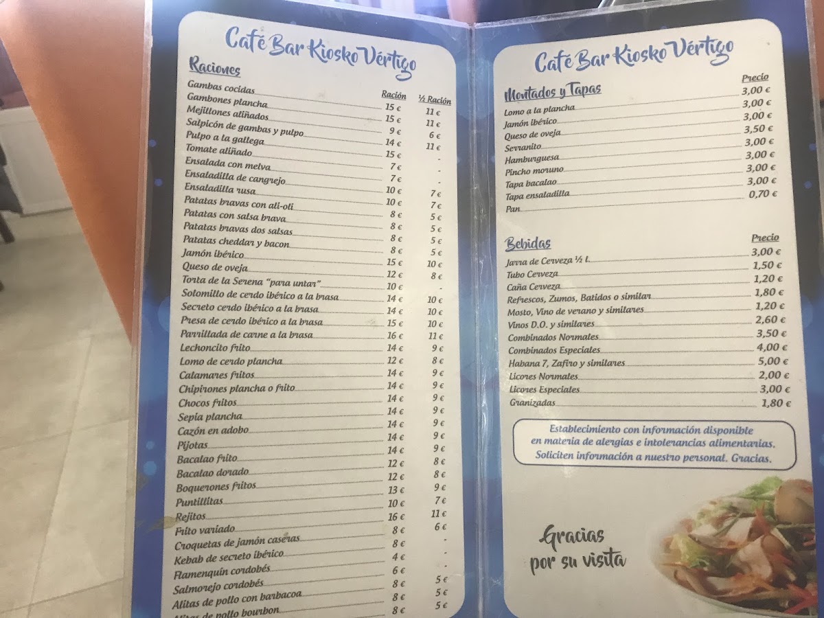 Bar Kiosko Vértigo Photo Menu 1