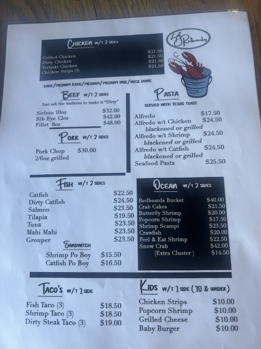 HJ Redbeard's Steak and Seafood Photo Menu 3