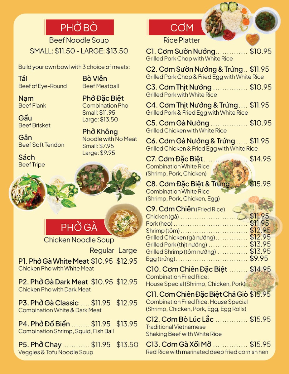 Pho Luv Hickory Creek Photo Menu 2