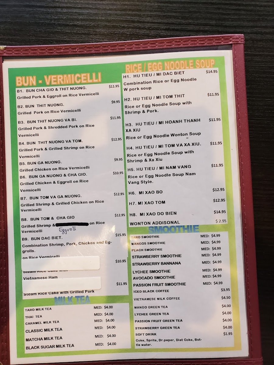 Pho Luv Hickory Creek Photo Menu 5