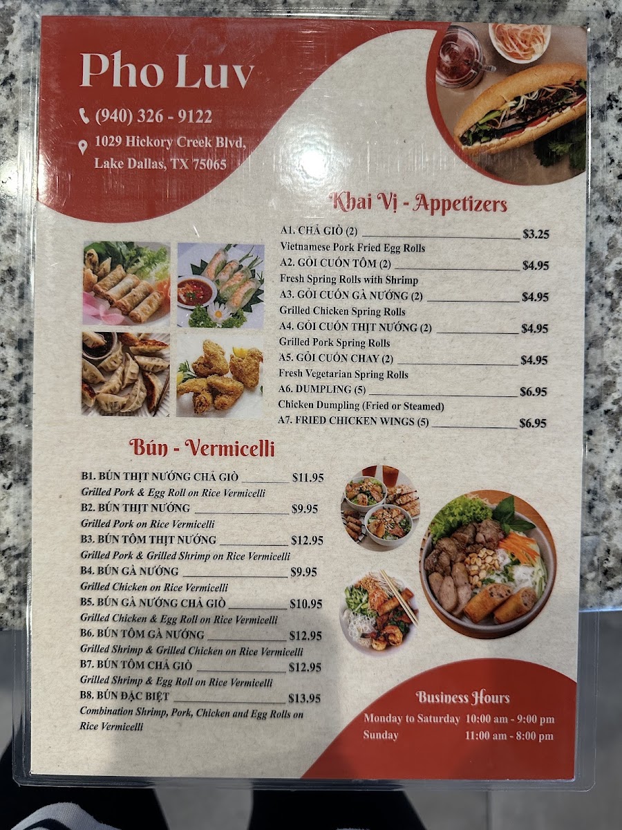 Pho Luv Hickory Creek Photo Menu 6