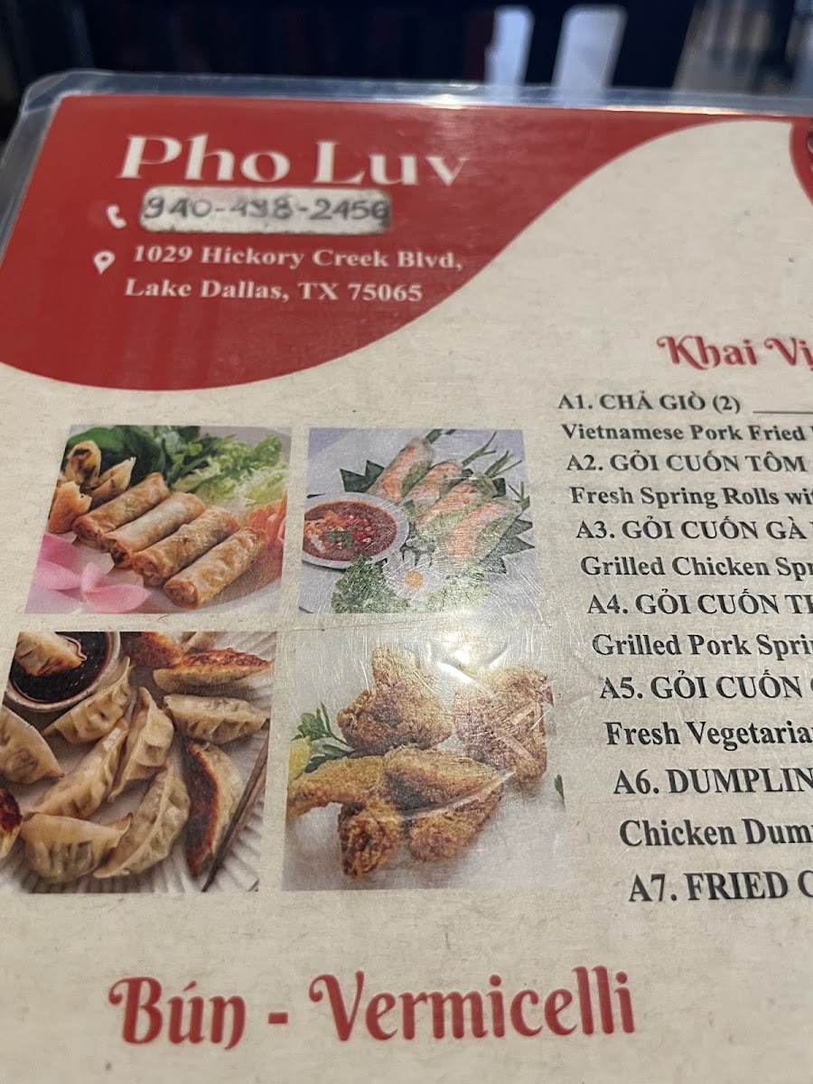 Pho Luv Hickory Creek Photo Menu 7