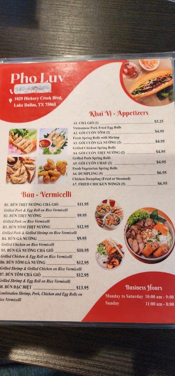 Pho Luv Hickory Creek Photo Menu 8