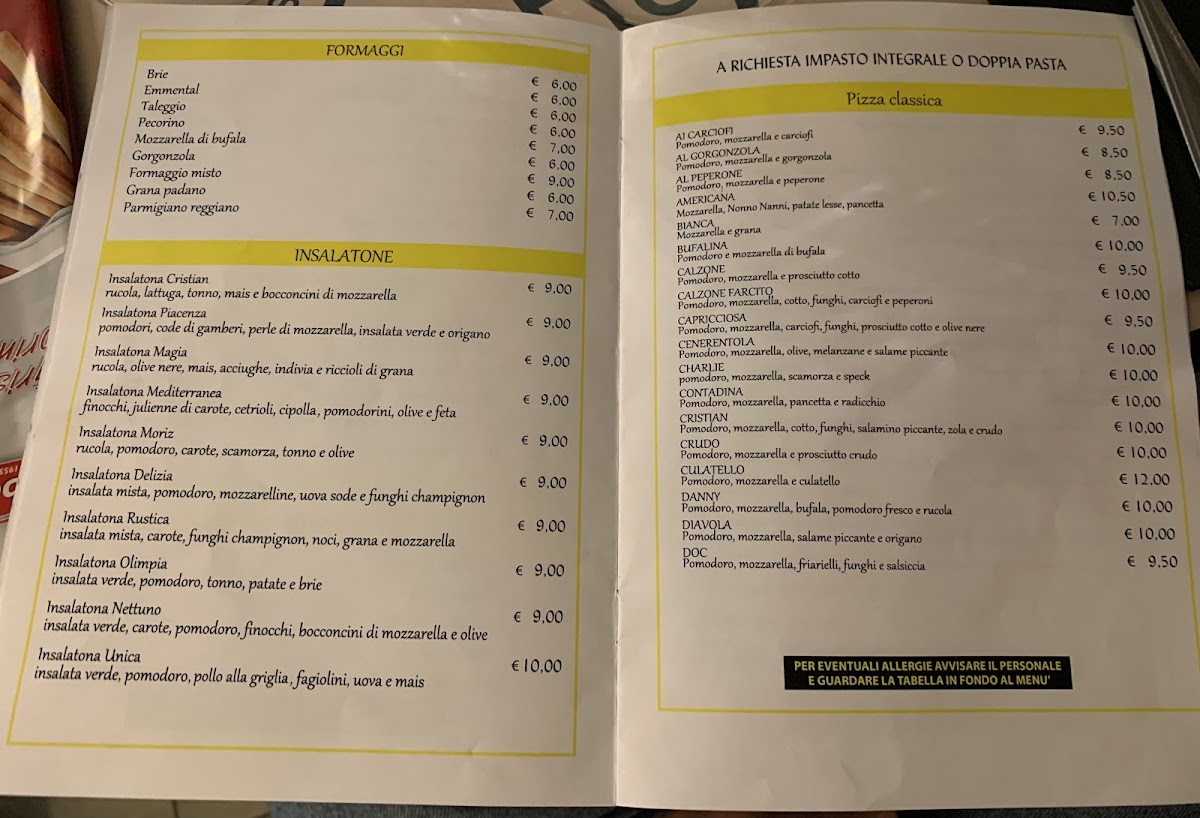 Cristian Pizza Restaurant Photo Menu 3