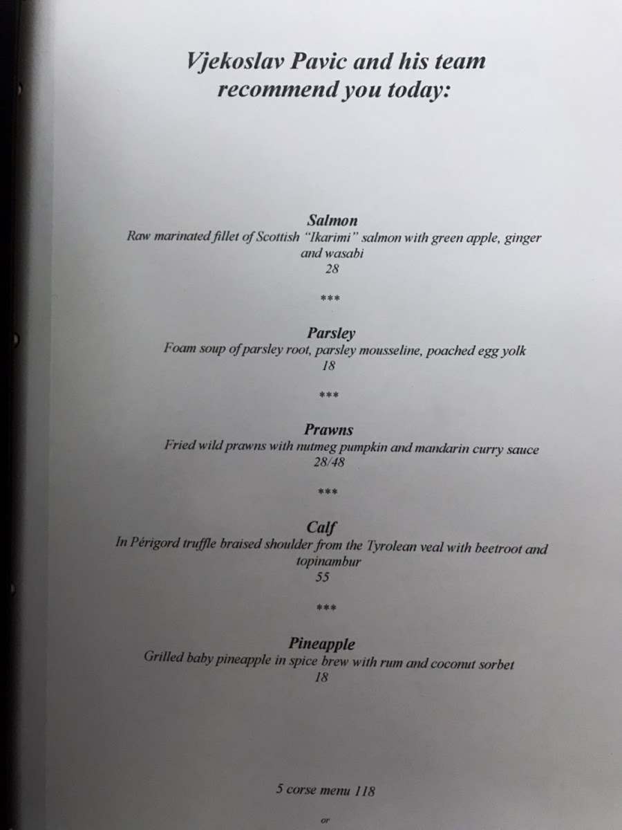 Die Brasserie Photo Menu 1