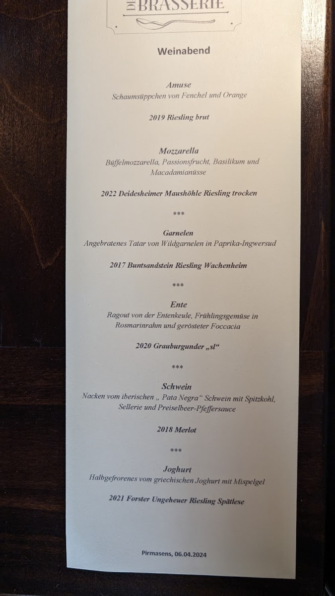 Die Brasserie Photo Menu 4