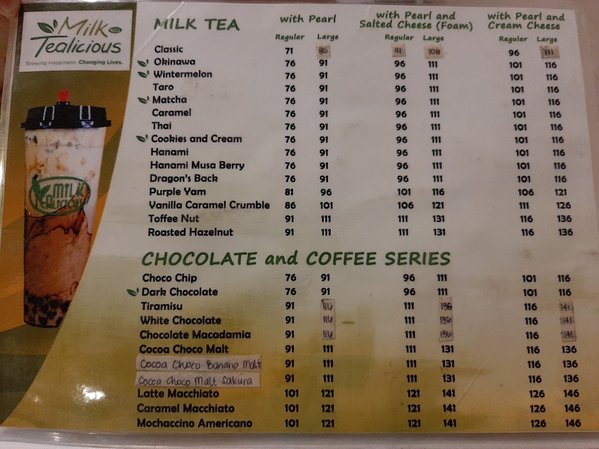 Milk Tealicious Angono Photo Menu 3