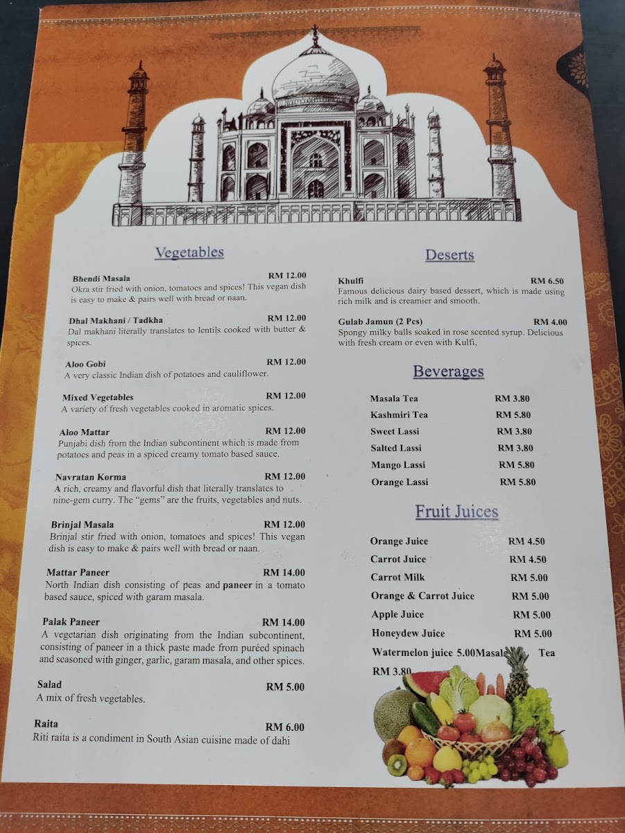 Restoran Kashmir Ipoh Photo Menu 1