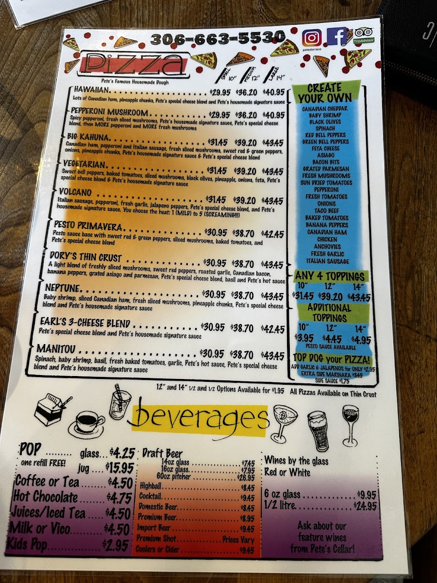 Pete's Terrace Restaurant Photo Menu 2