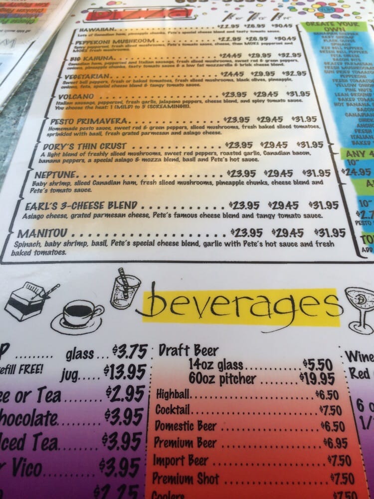 Pete's Terrace Restaurant Photo Menu 7