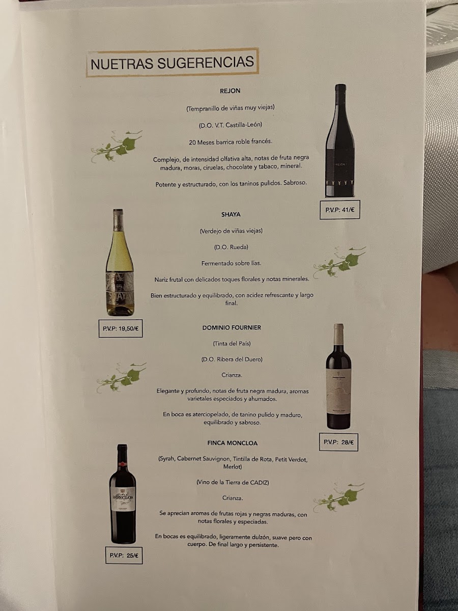 Casa Toni Photo Menu 1