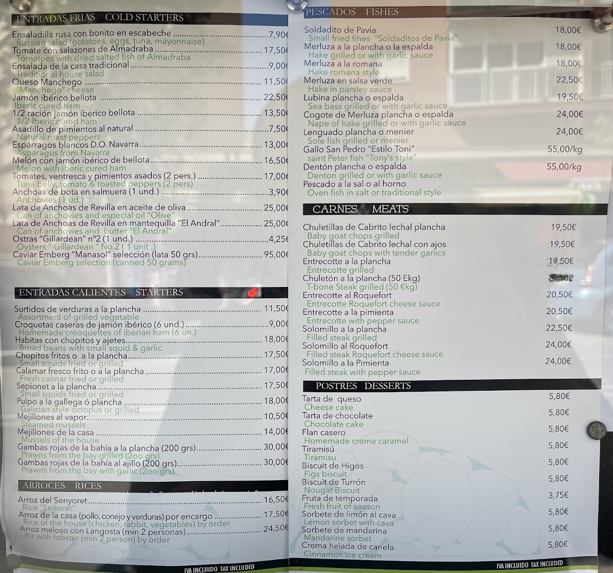 Casa Toni Photo Menu 7