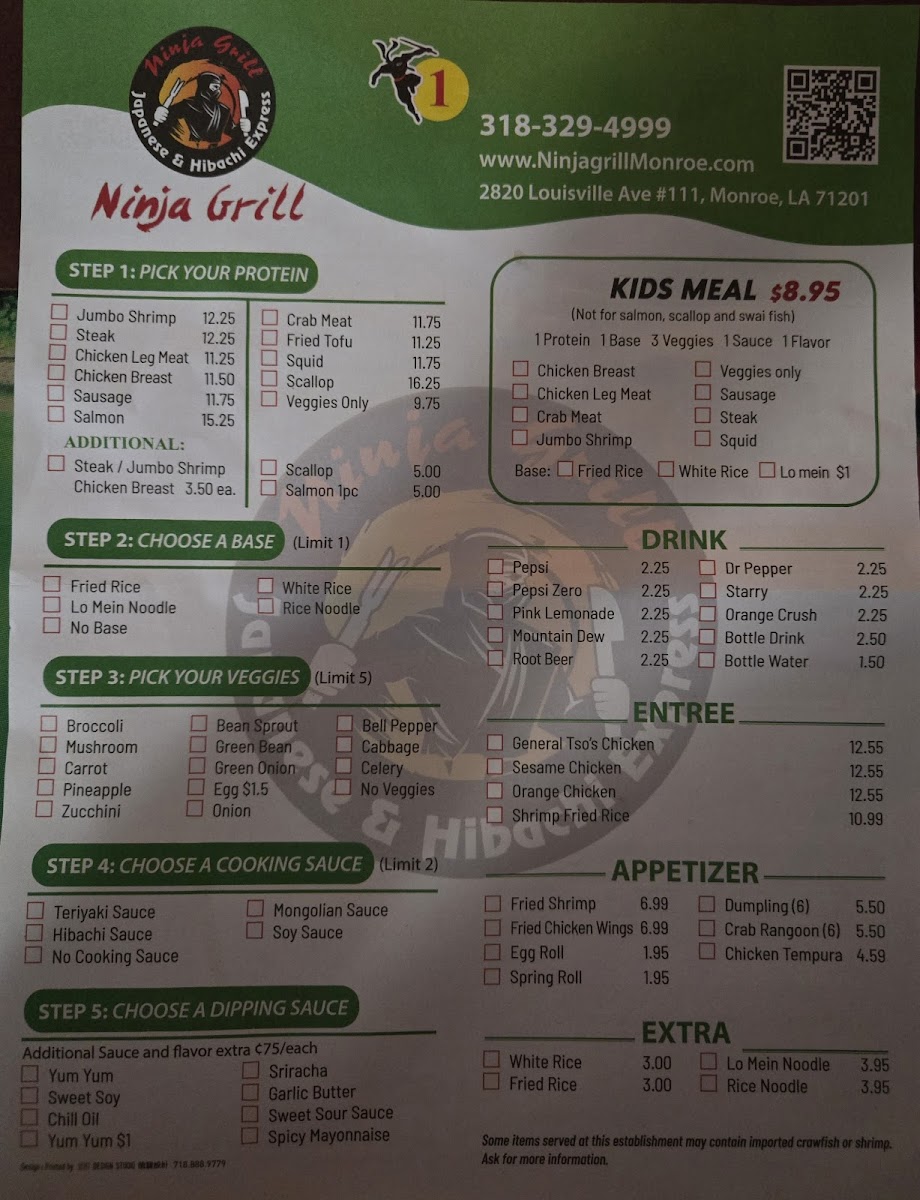 Ninja Grill Hibachi Express Photo Menu 2