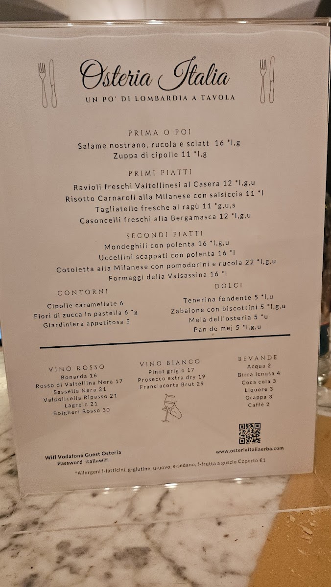 Osteria Italia Erba Photo Menu 4