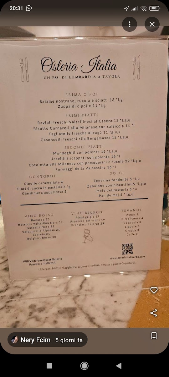Osteria Italia Erba Photo Menu 6