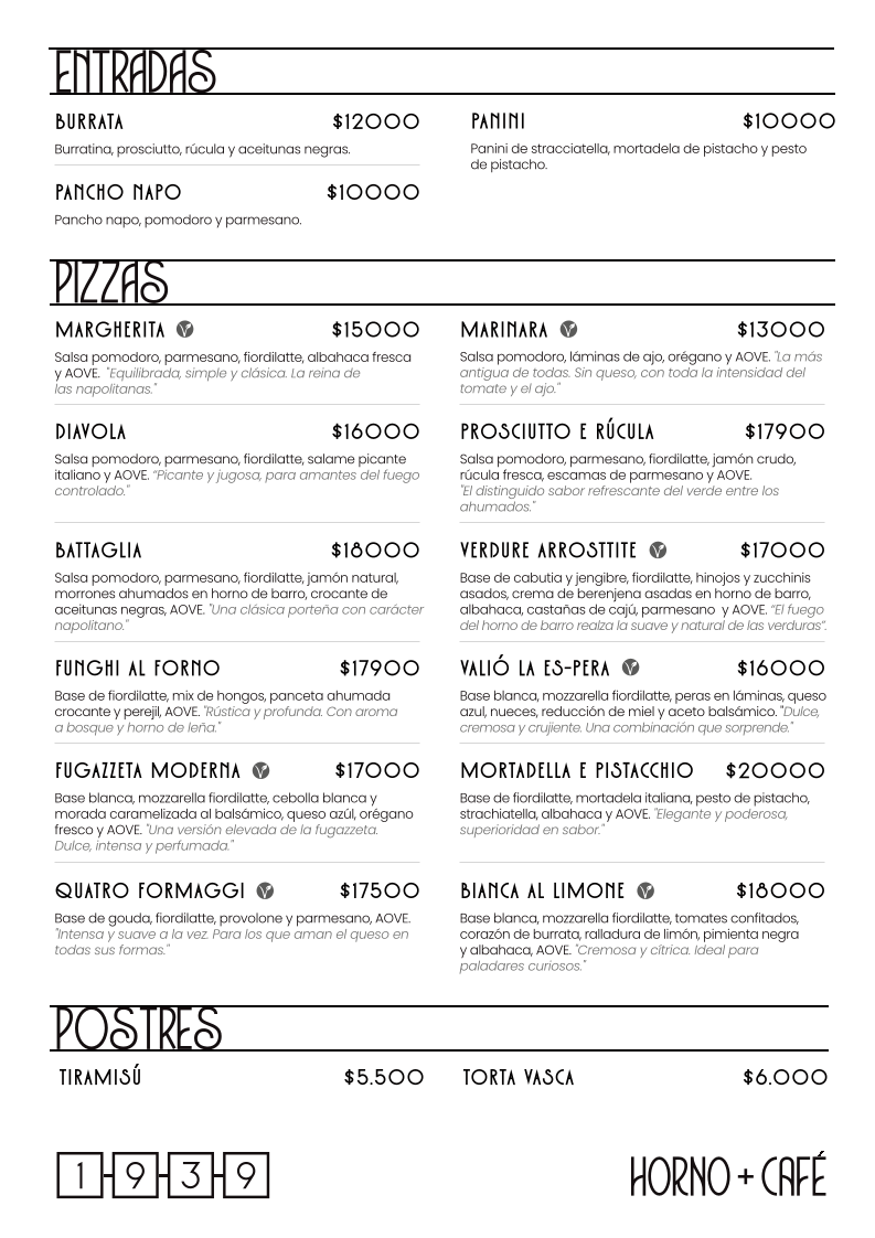 1939 Horno + café Photo Menu 2