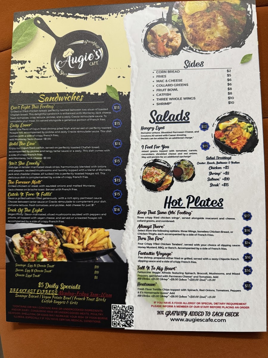Augie's Cafe Photo Menu 1