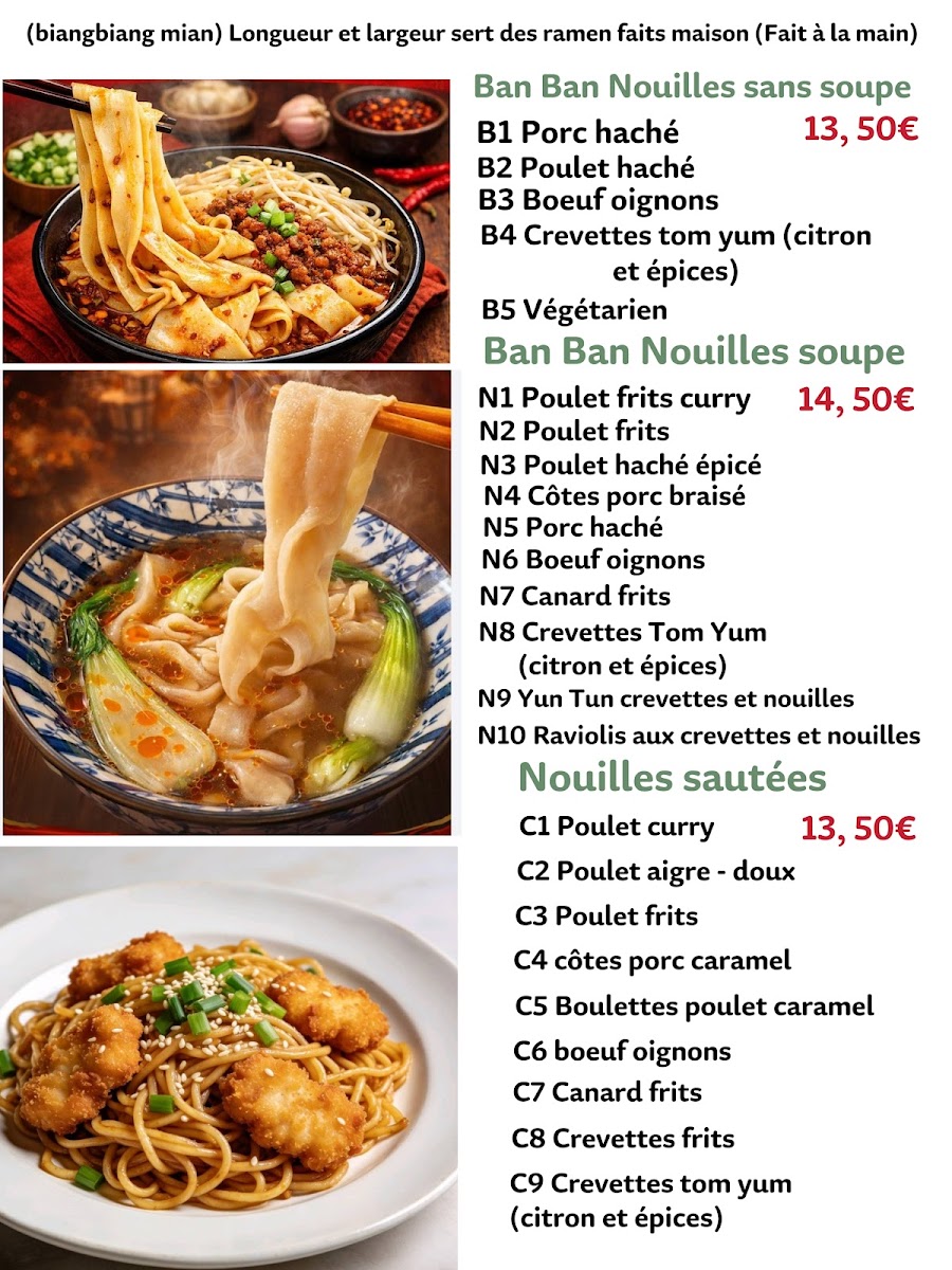 Ban Ban Nouilles Photo Menu 2