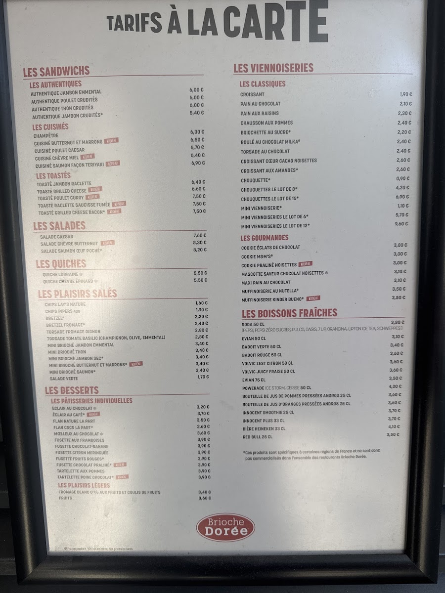 Brioche Dorée Photo Menu 1