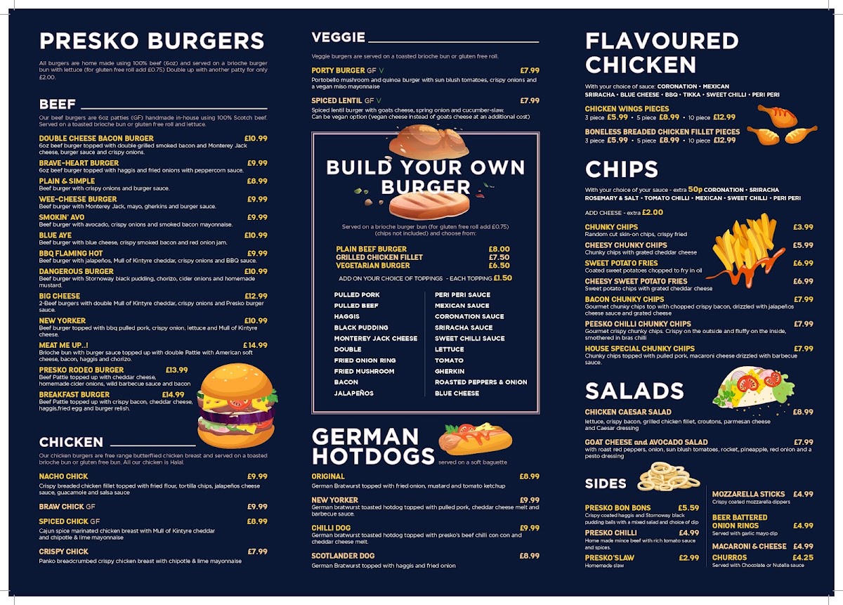 Braw Burgers and Pizzas Photo Menu 1
