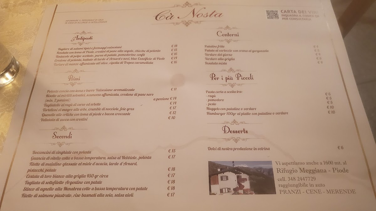 Cà Nosta Ristorante Photo Menu 10