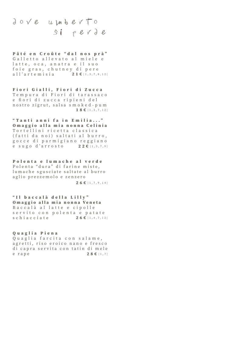 Cà Nosta Ristorante Photo Menu 3