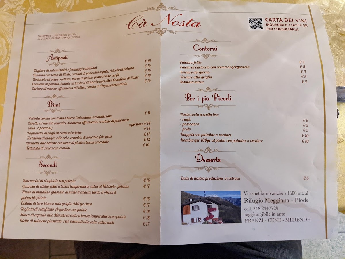 Cà Nosta Ristorante Photo Menu 8