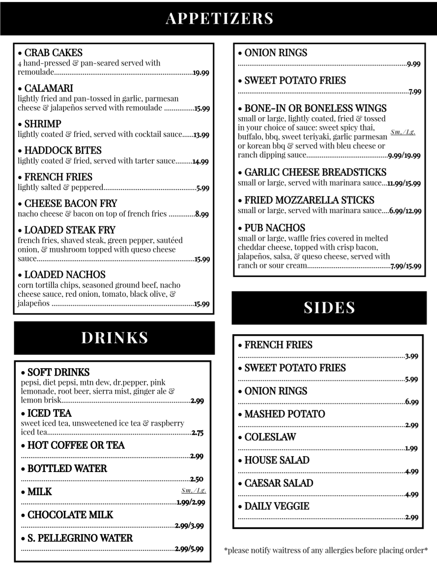 Stonecutters Kitchen Photo Menu 3