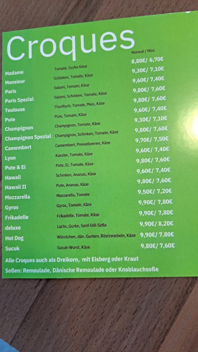 Croque deluxe Photo Menu 1