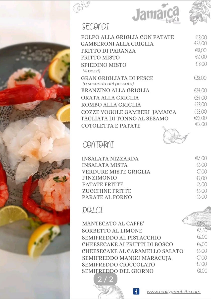 Jamaica Beach Bar Restaurant Photo Menu 1