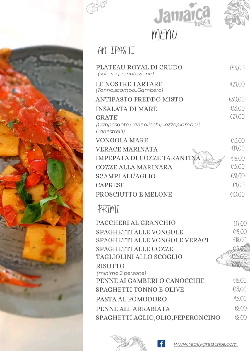 Jamaica Beach Bar Restaurant Photo Menu 2