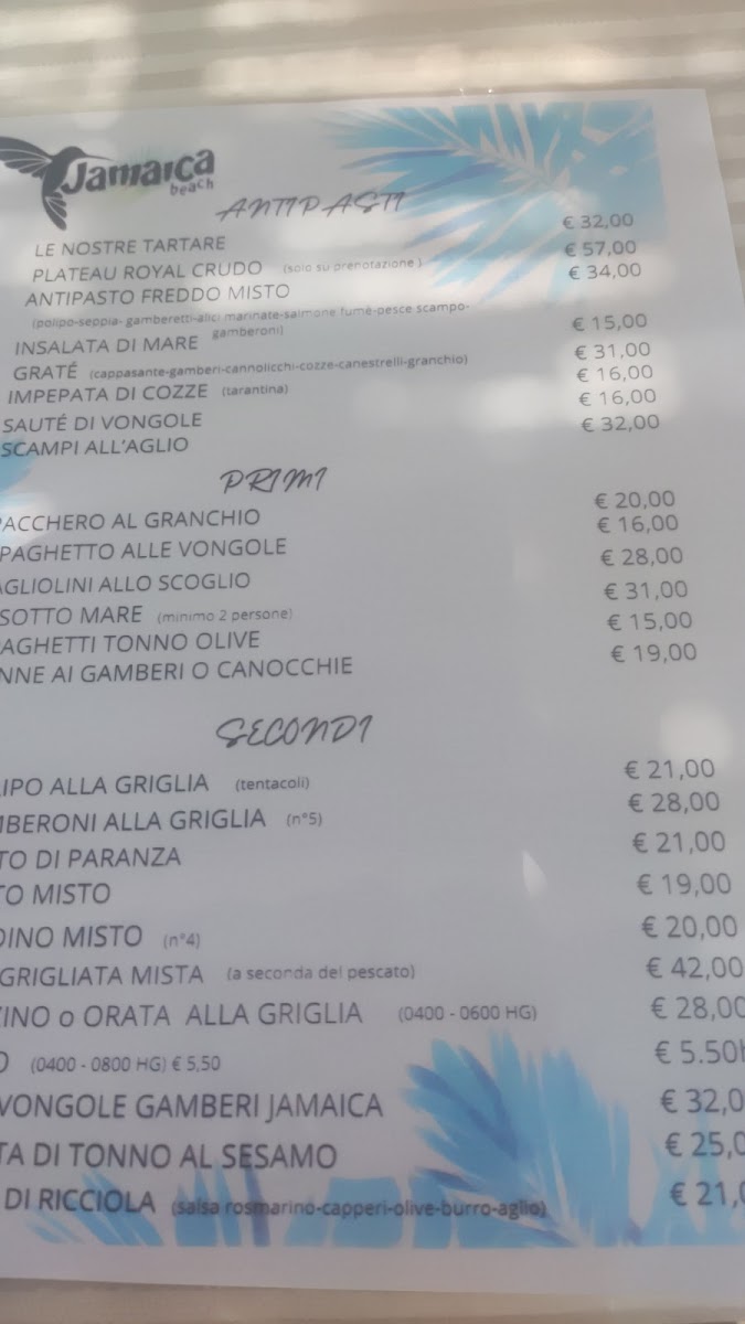 Jamaica Beach Bar Restaurant Photo Menu 3