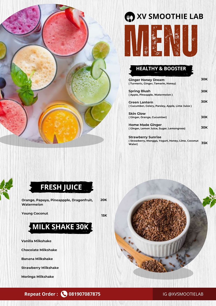 XV SMOOTHIE LAB Photo Menu 3