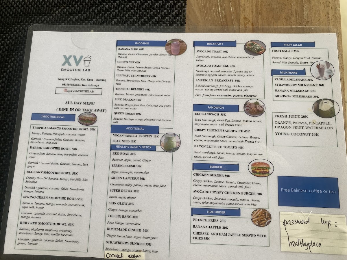 XV SMOOTHIE LAB Photo Menu 7