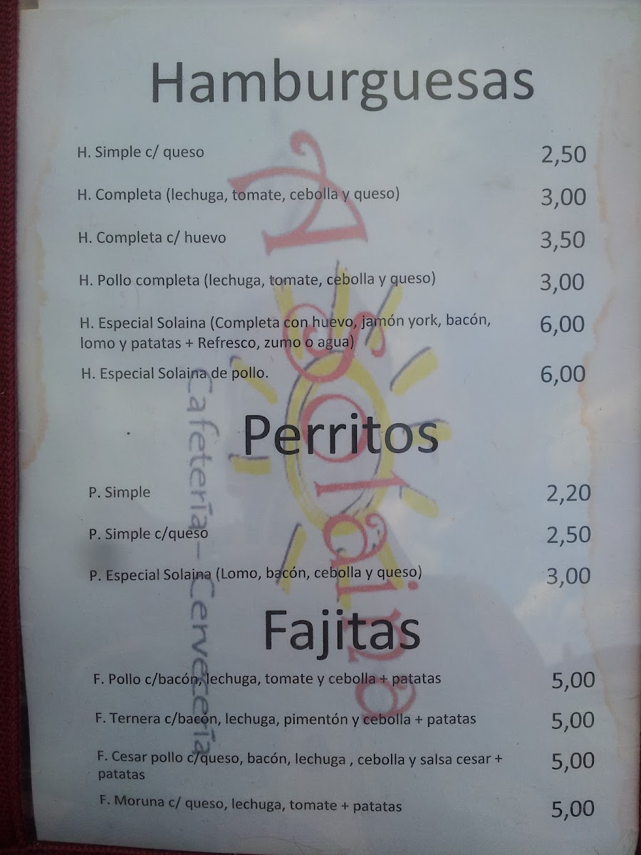 Cafetería Arepera Solaina Photo Menu 1