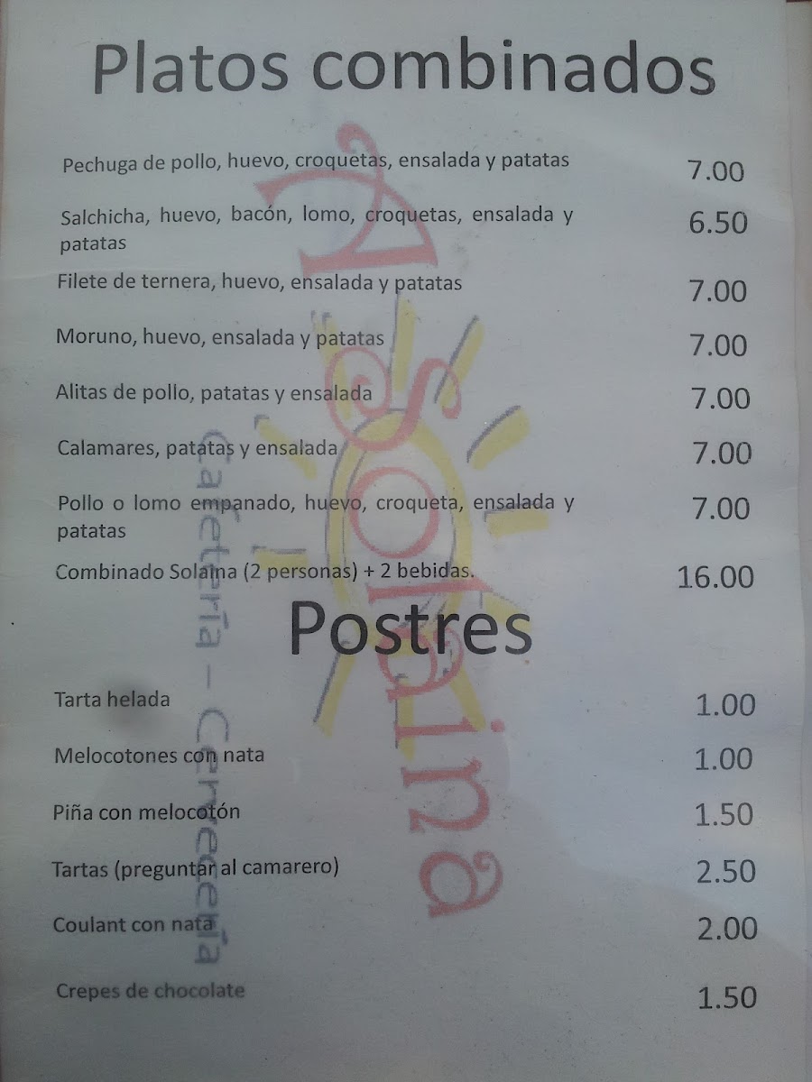 Cafetería Arepera Solaina Photo Menu 3