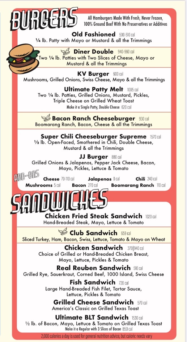 Boomarang Diner Photo Menu 1